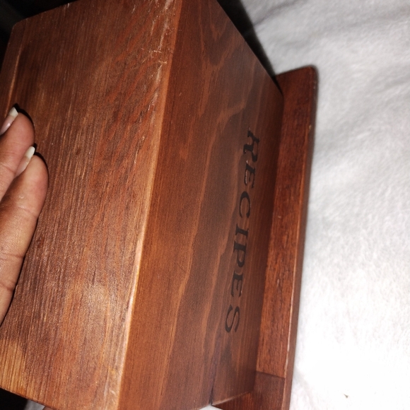 Vintage Wood Recipe Card Box with Removable Lid . GUC - Picture 12 of 14